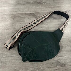 Dark Green Leaf Belt Bag